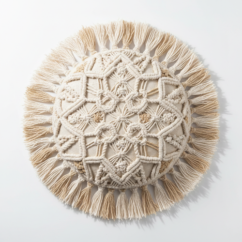 Boho Macramé Throw Pillow