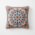 Embroidered Folk Throw Pillow